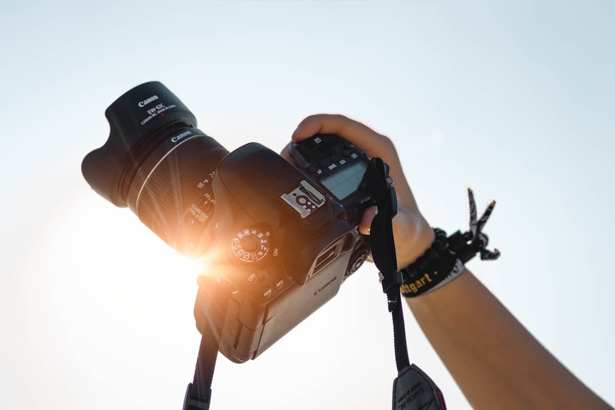 A photographer at work during a session